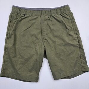 Voyager Mens Medium Green Elastic Waist Performance Shorts Lightweight Outdoor